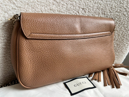 Gucci Beige Soho Chain Crossbody Flap Bag