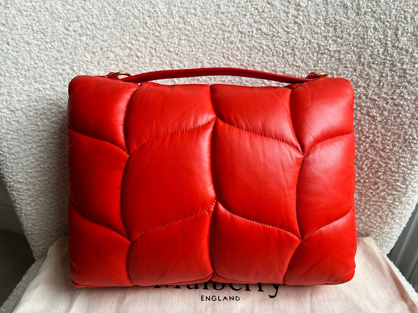 Mulberry Coral Orange Softie in Pillow Effect Nappa Leather (RRP £1650)