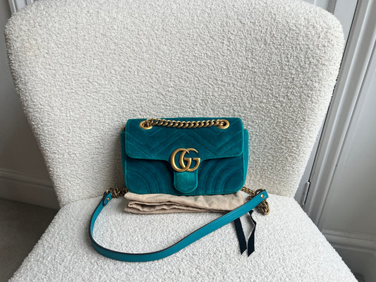 Gucci GG Mini Velvet Marmont Mini Shoulder Bag (RRP £1295)