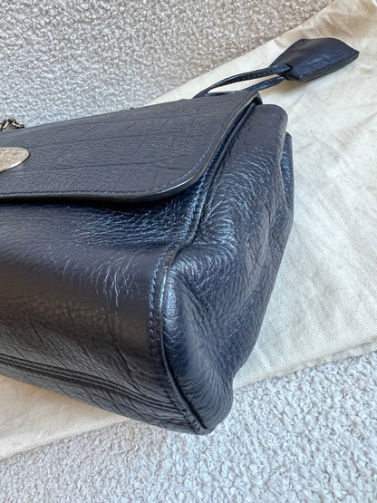 Mulberry Midnight Croc Medium Lily with Gold Hardware