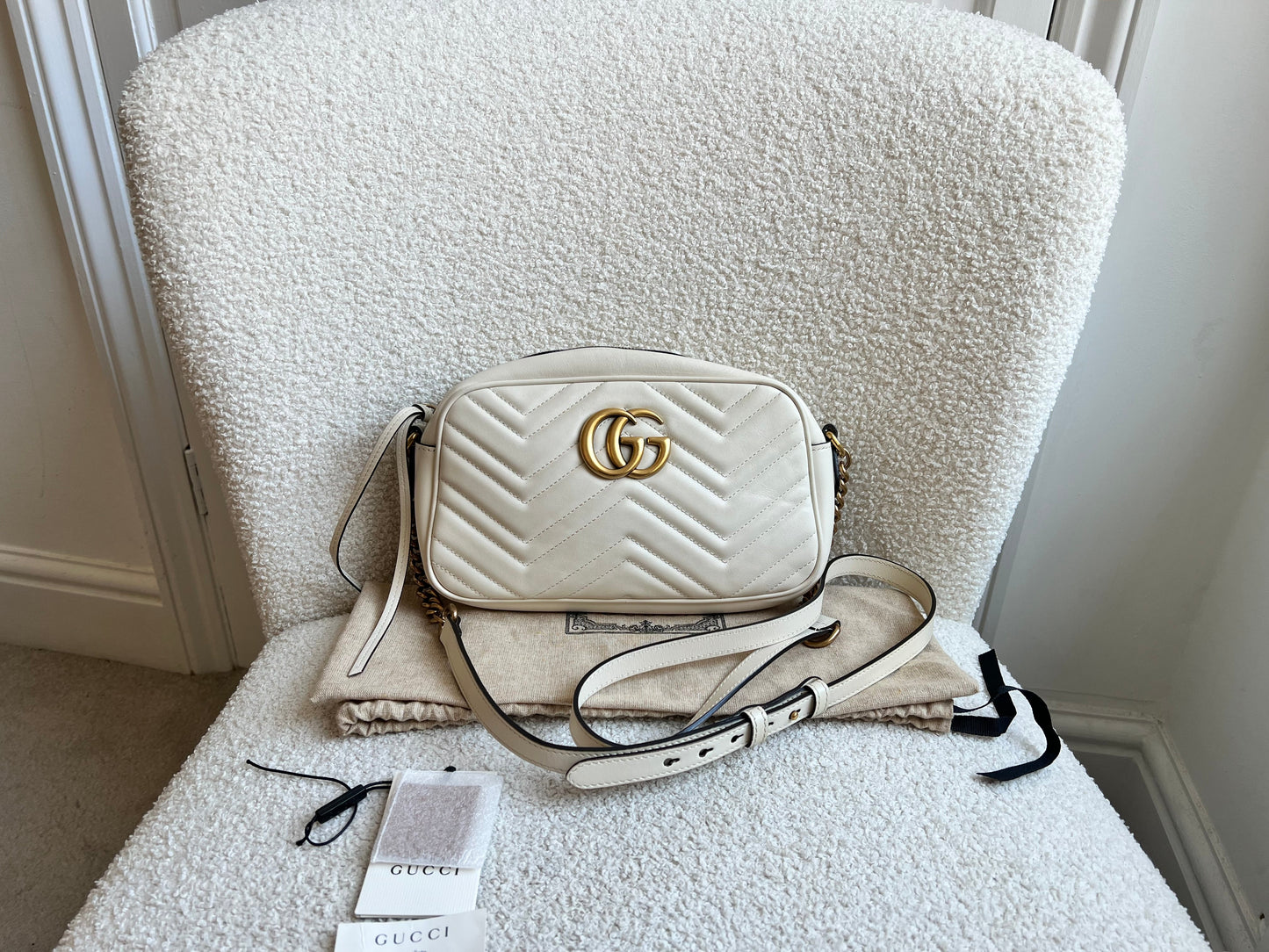 Gucci GG White Marmont Small Shoulder Bag (RRP £1440)