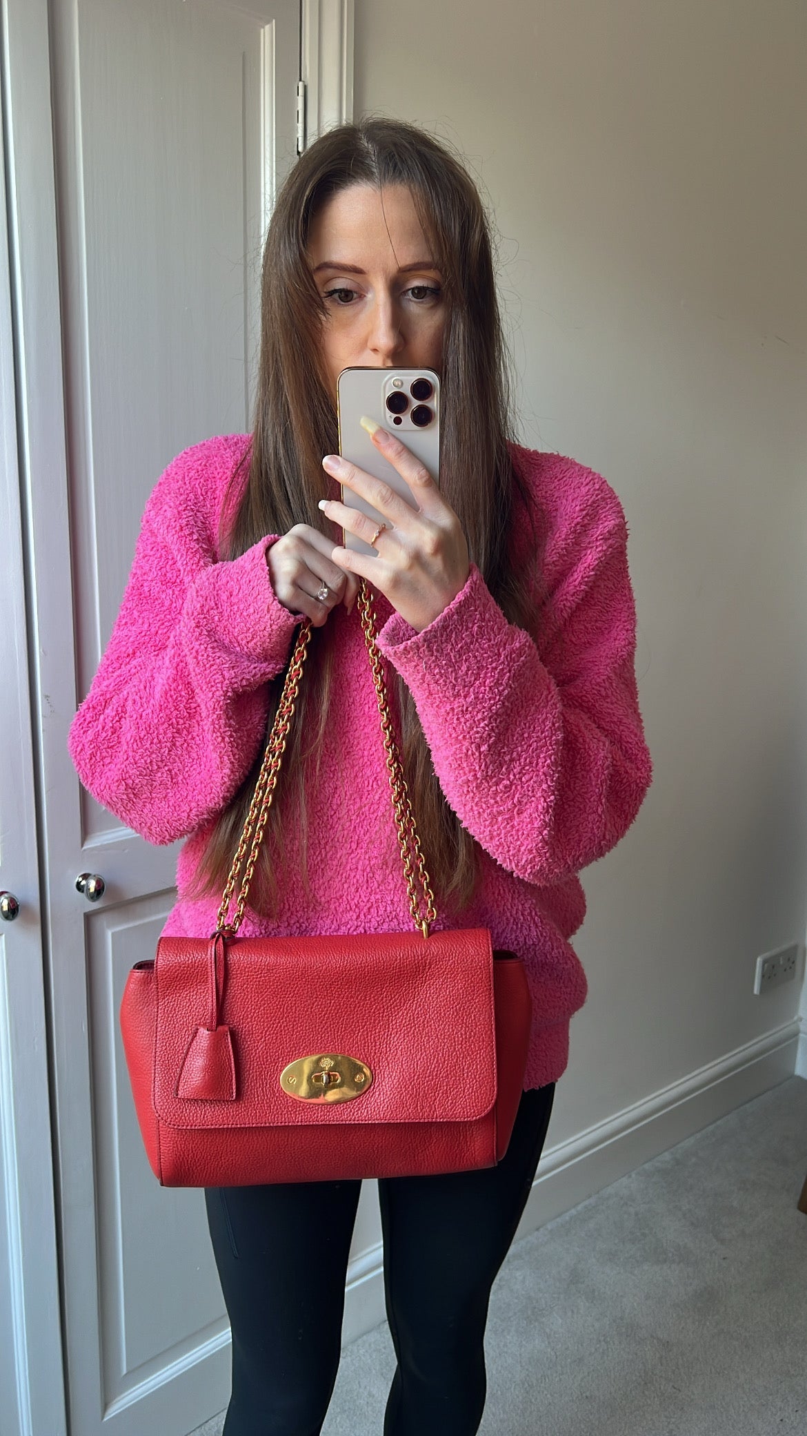 Mulberry Lipstick Red Medium Lily with Gold Hardware (RRP £1095)