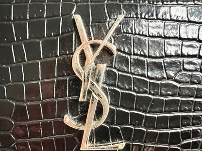 Yves Saint Laurent (YSL) Black Croc Medium Sunset with Silver Hardware (RRP £2,200)