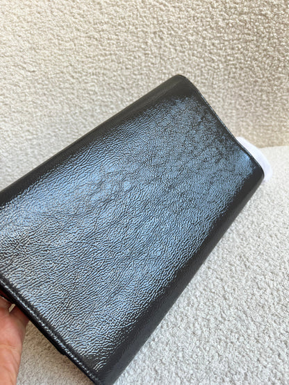 Yves Saint Laurent (YSL) Grey Patent Belle de Jour Clutch