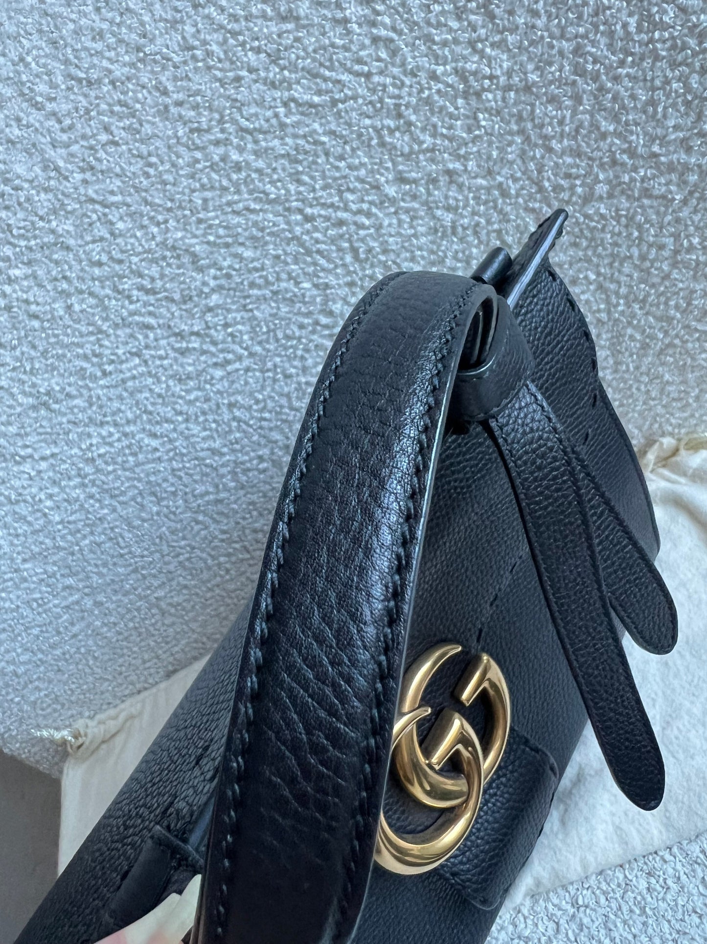 Gucci GG Black Medium Marmont Top Handle Bag