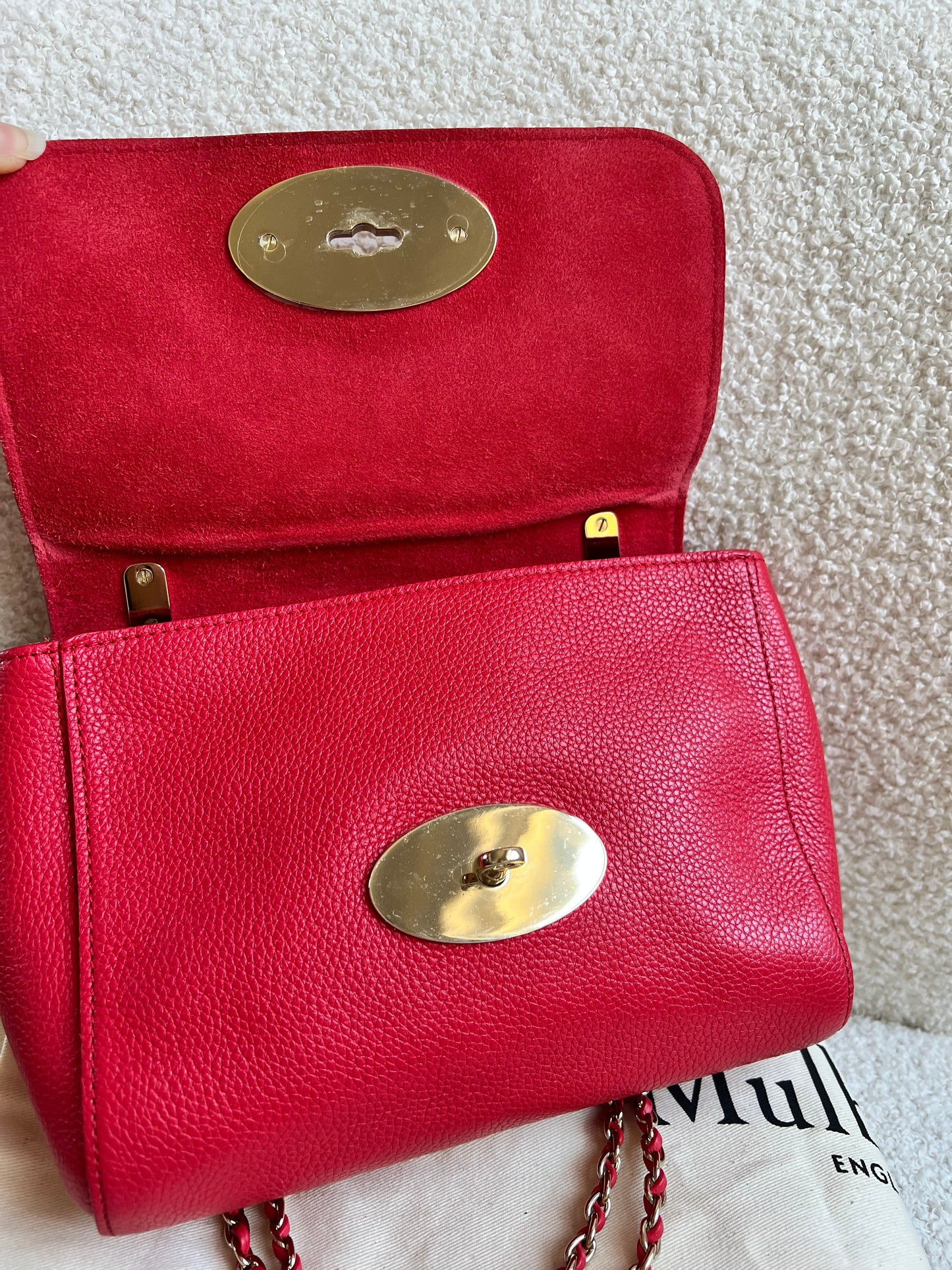 Mulberry Hibiscus Red Regular Lily with Gold Hardware (RRP £995)
