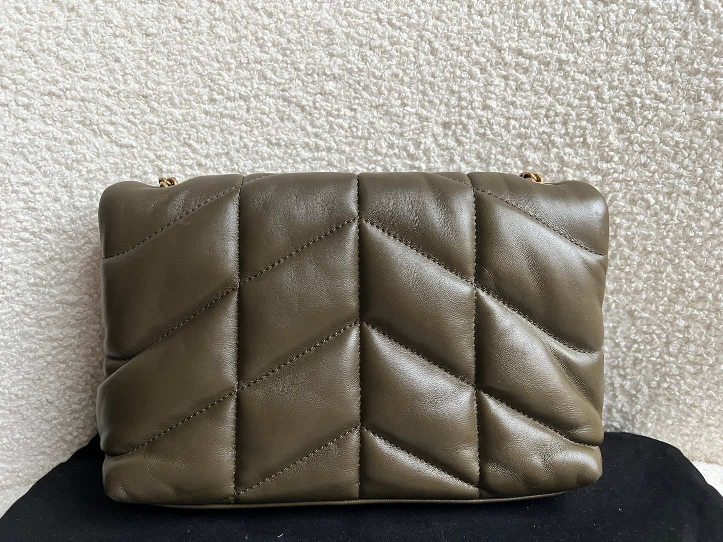 Yves Saint Laurent (YSL) Mini Puffer in Light Musk Quilted Lambskin (RRP £1720)