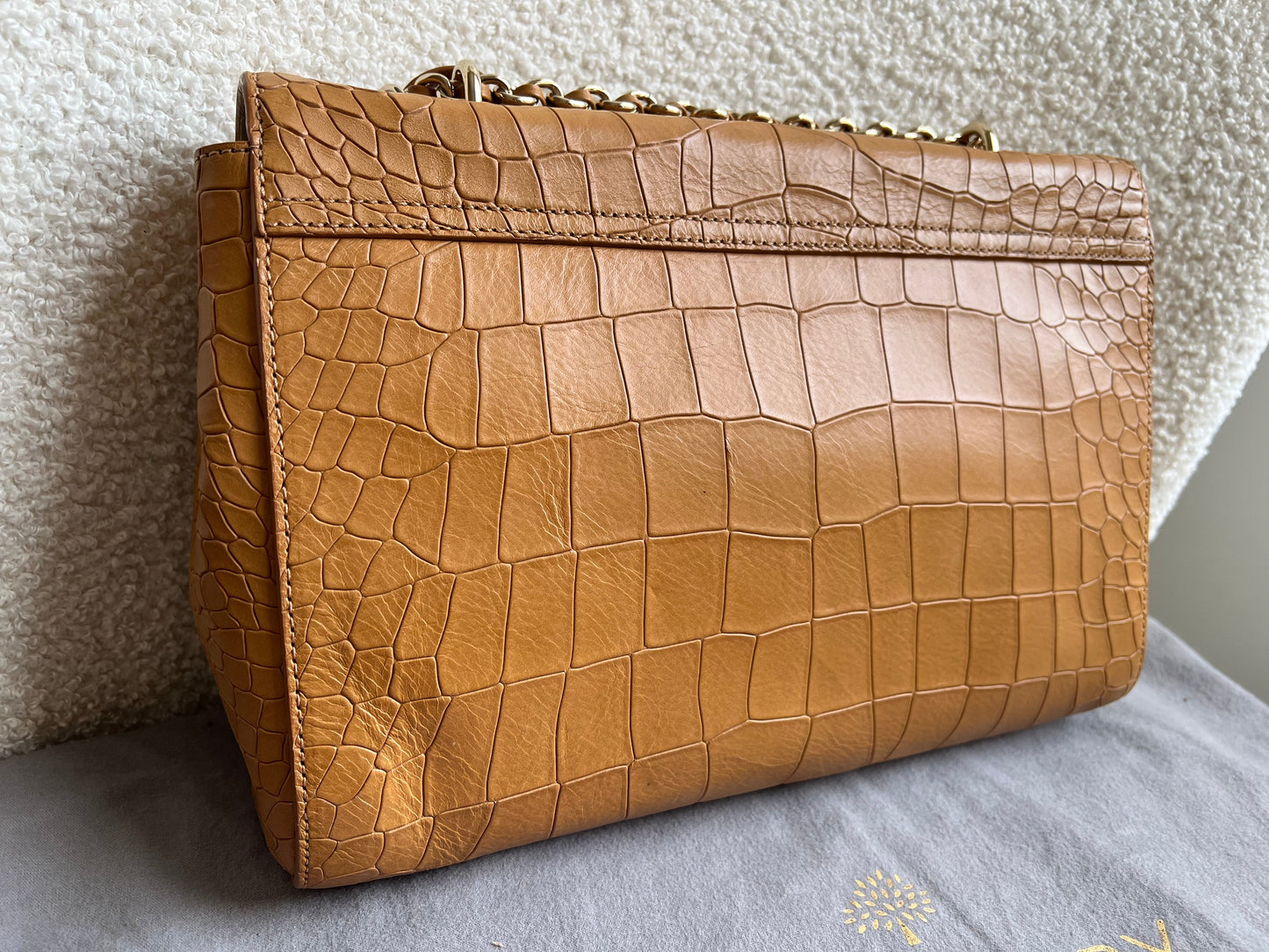 Mulberry Biscuit Brown Croc Medium Lily