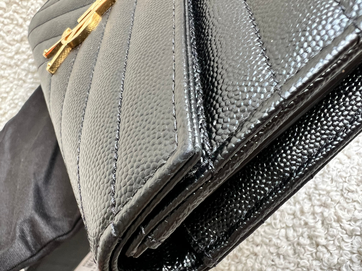 Yves Saint Laurent Black Large Cassandre Flap Wallet (RRP £665)