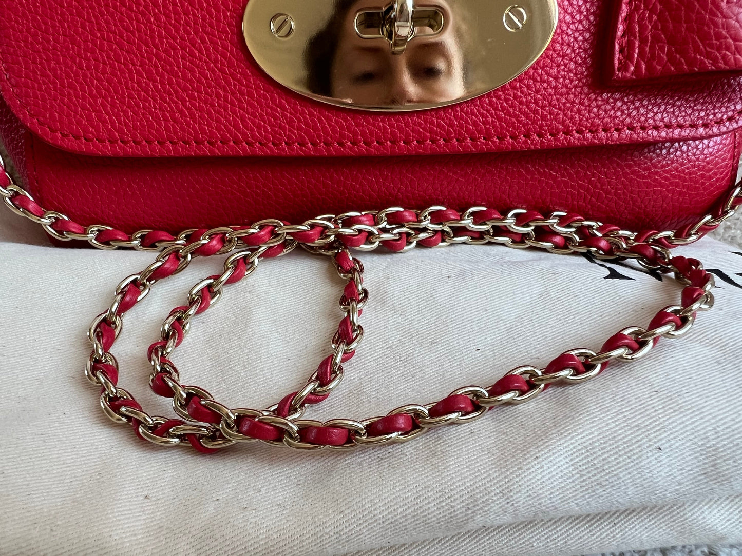 Mulberry Hibiscus Red Regular Lily with Gold Hardware (RRP £995)