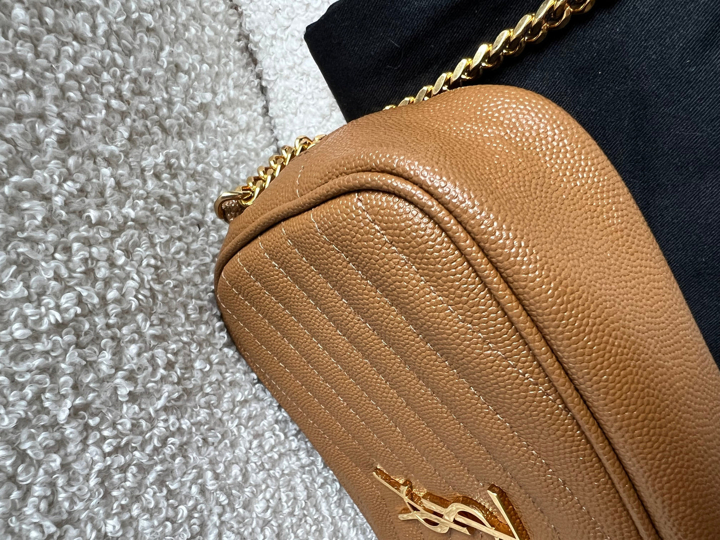 Yves Saint Laurent (YSL) Tan Mini Lou Camera Bag (RRP £1285)