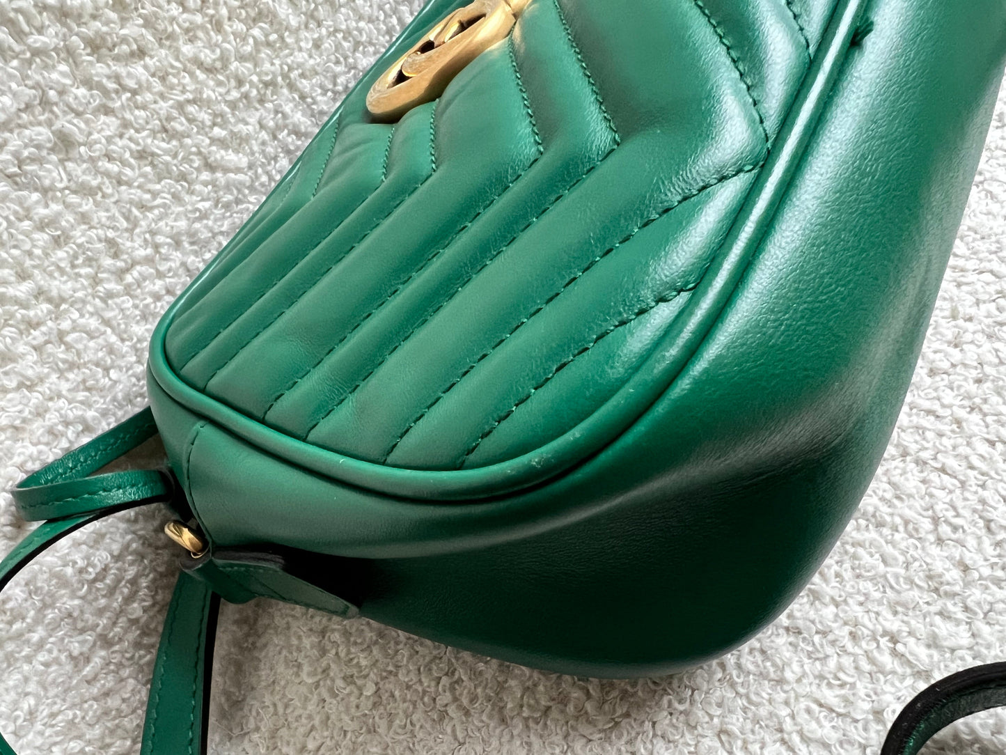 Gucci GG Green Marmont Small Shoulder Bag (RRP £1440)