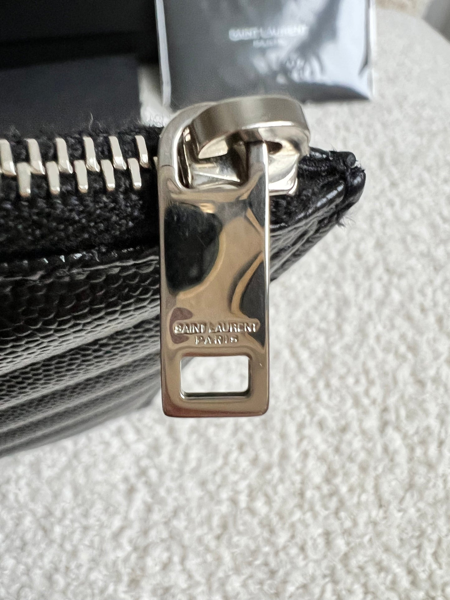 Yves Saint Laurent (YSL) Black Cassandra Zip Pouch (RRP £365)