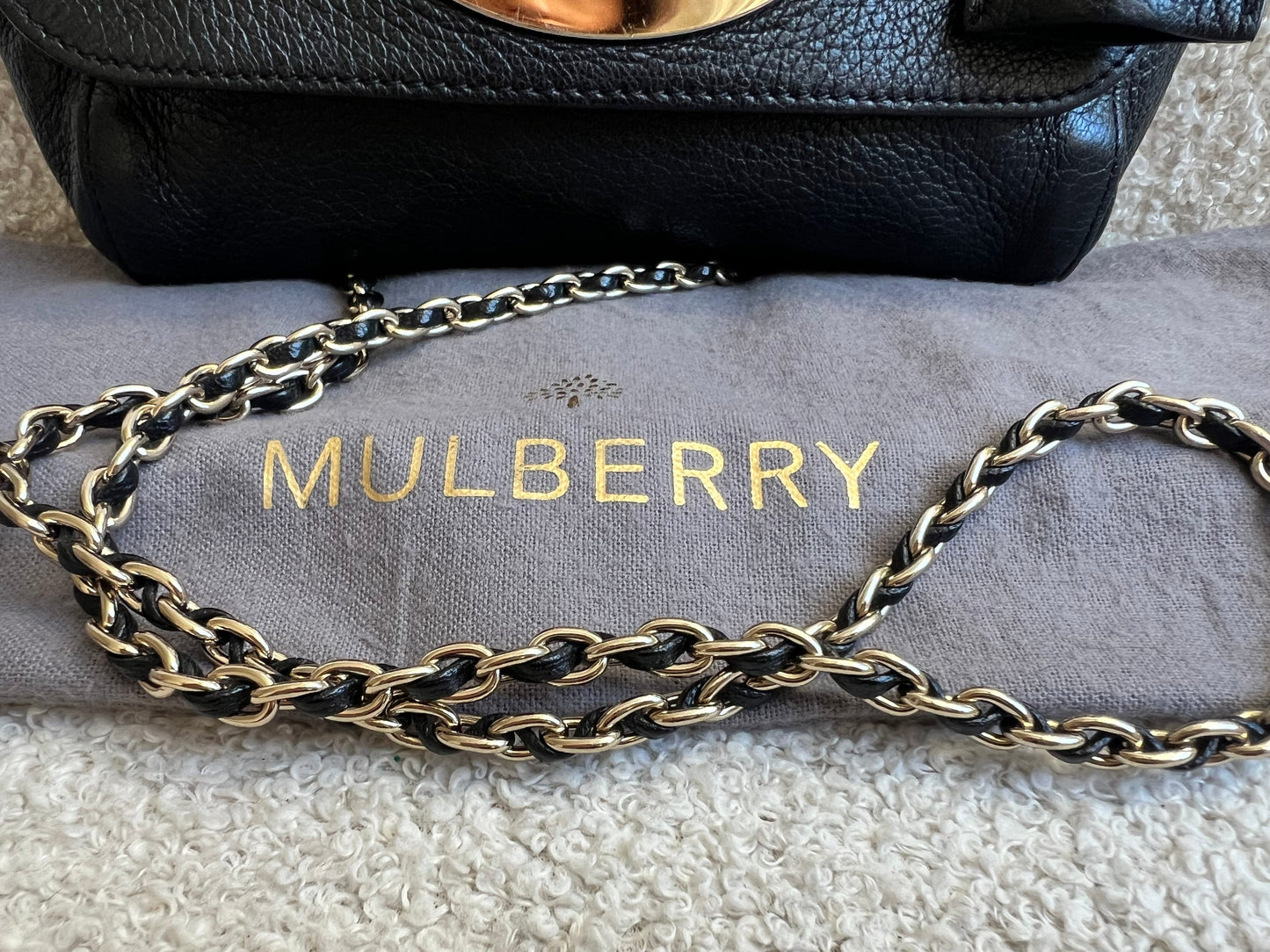 Mulberry Black Regular Lily with Gold Hardware (RRP £995)