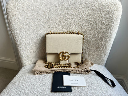 Gucci Cream GG Marmont Chain Mini Bag