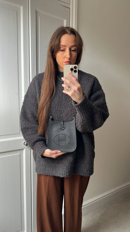 Hermes Evelyne TPM in Caban Clemence Leather with Palladium Hardware
