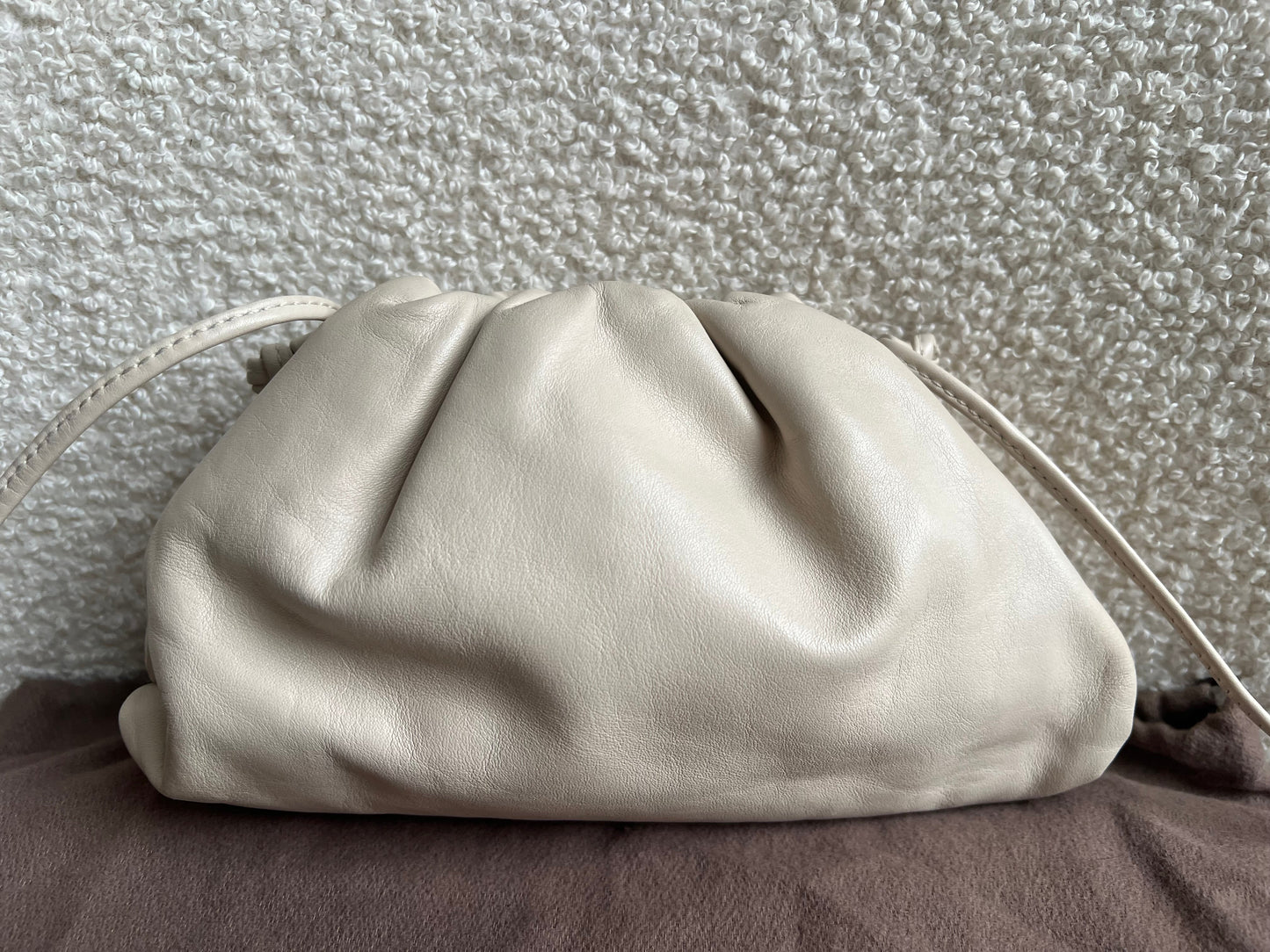 Bottega Veneta Cream Mini Pouch Clutch