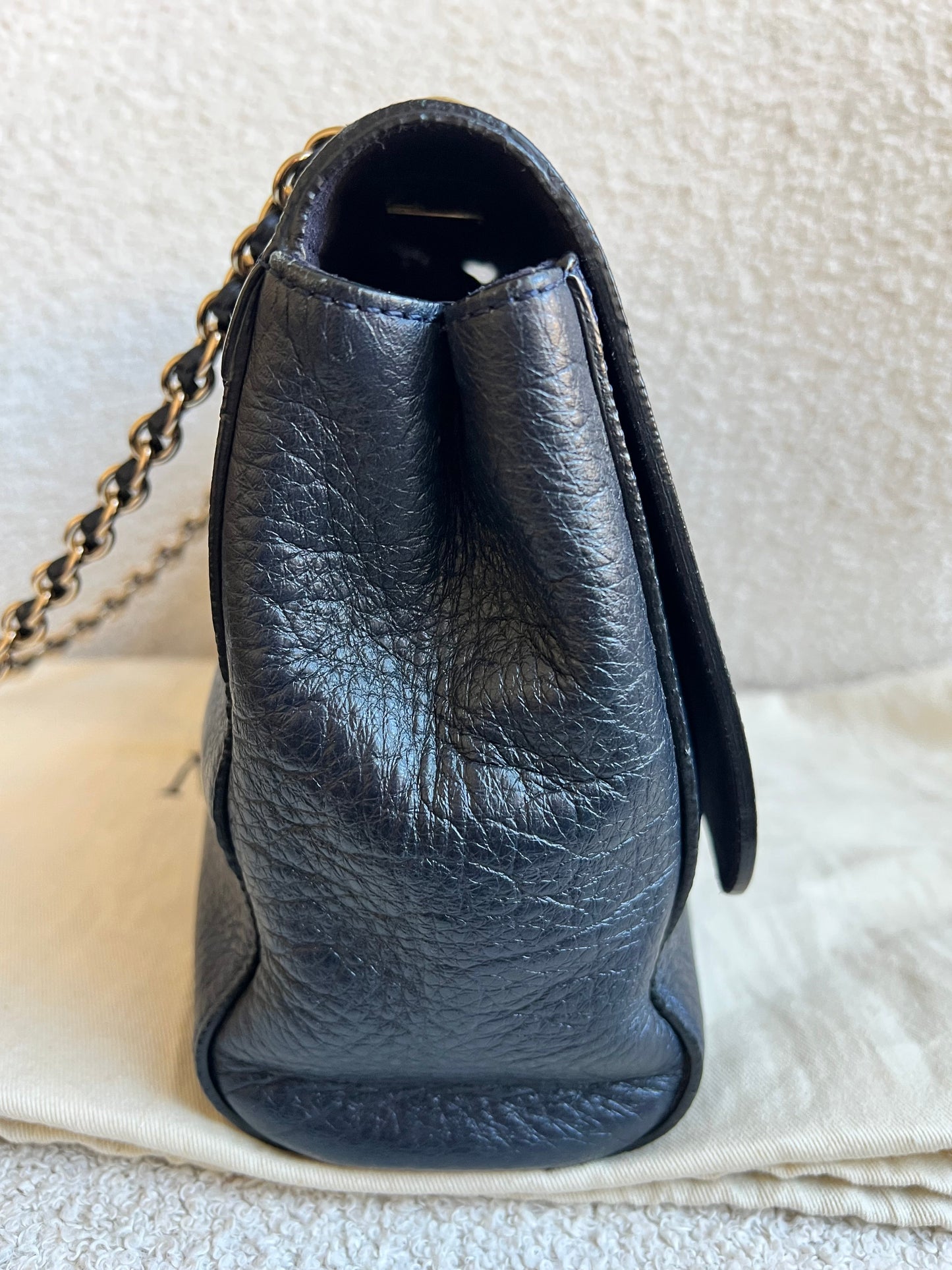 Mulberry Midnight Croc Medium Lily with Gold Hardware