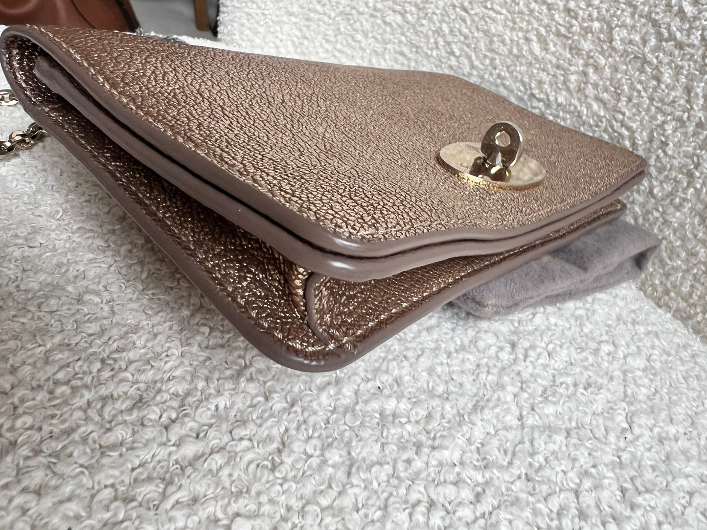 Mulberry Metallic Mushroom Bayswater Clutch (RRP £495)