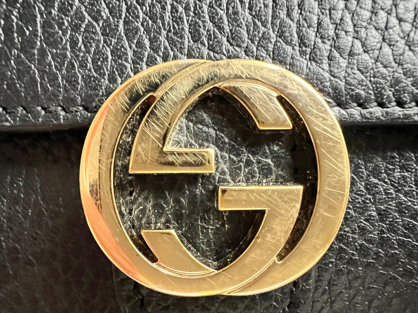 Gucci Black Interlocking GG Chain Wallet