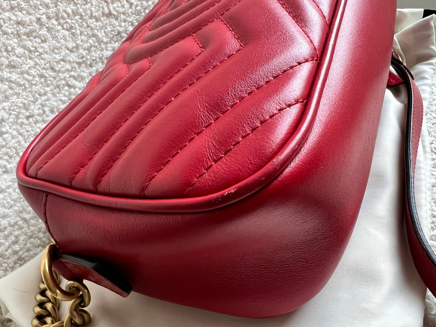 Gucci GG Red Marmont Small Shoulder Bag (RRP £1,440)