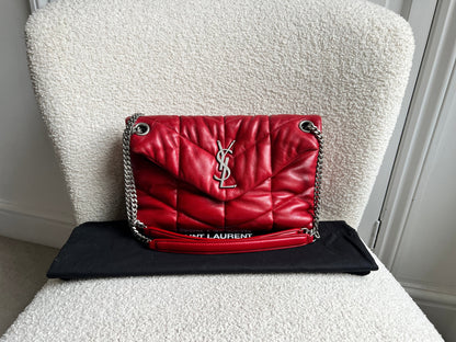 Yves Saint Laurent (YSL) Small Puffer in Red Quilted Lambskin (RRP £2,415)