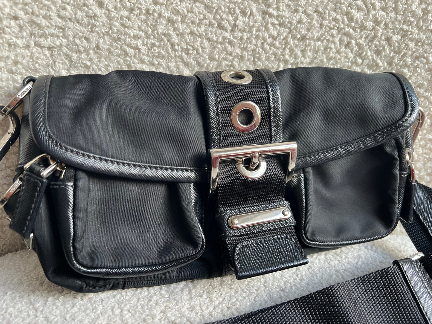 Prada Vintage Nylon Buckle Shoulder Bag