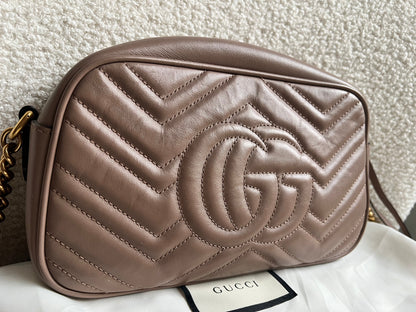 Gucci GG Marmont Dusty Pink Small Shoulder Bag (RRP £1440)