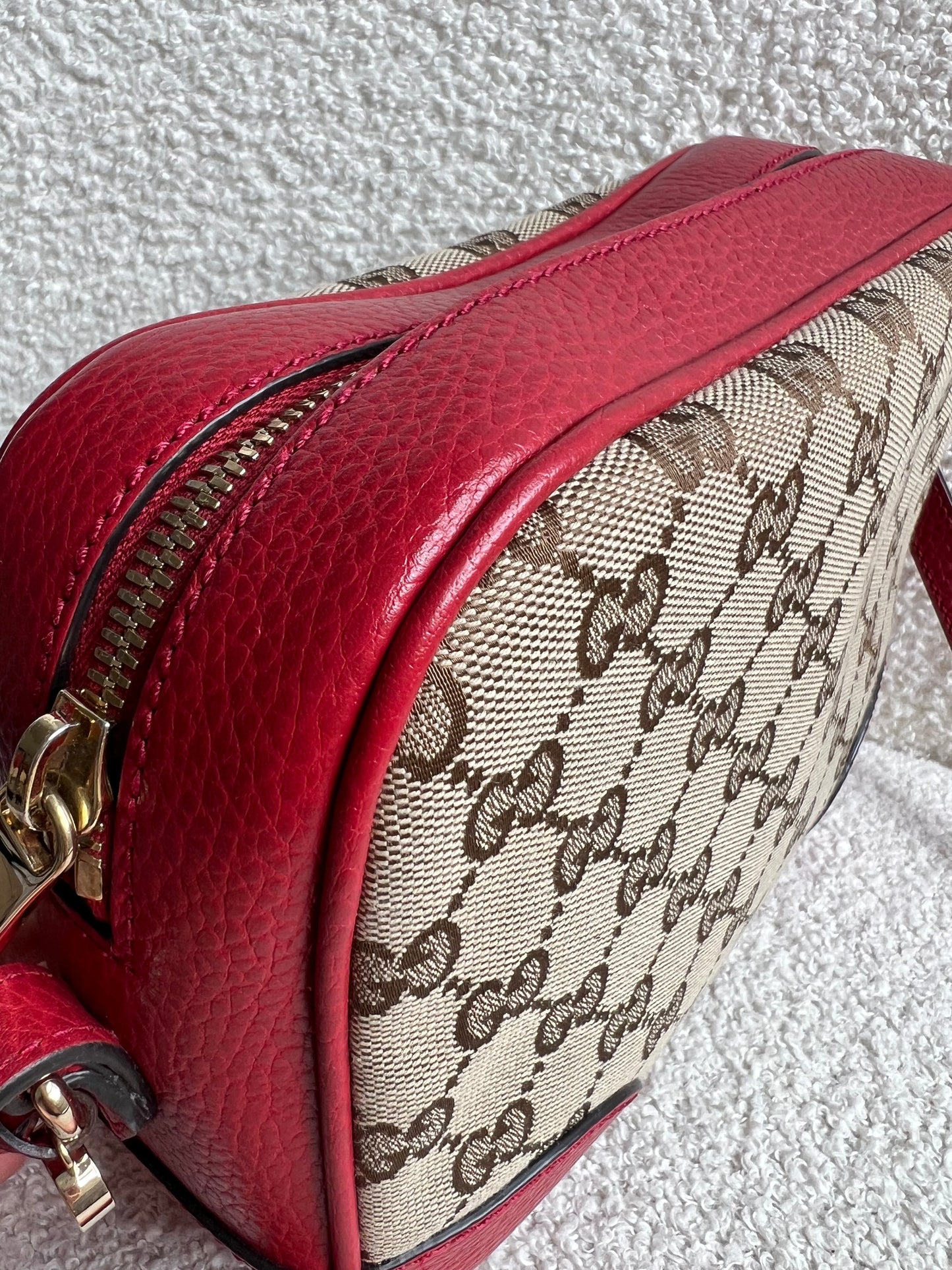 Gucci Bree GG Canvas Red Small Messenger Bag