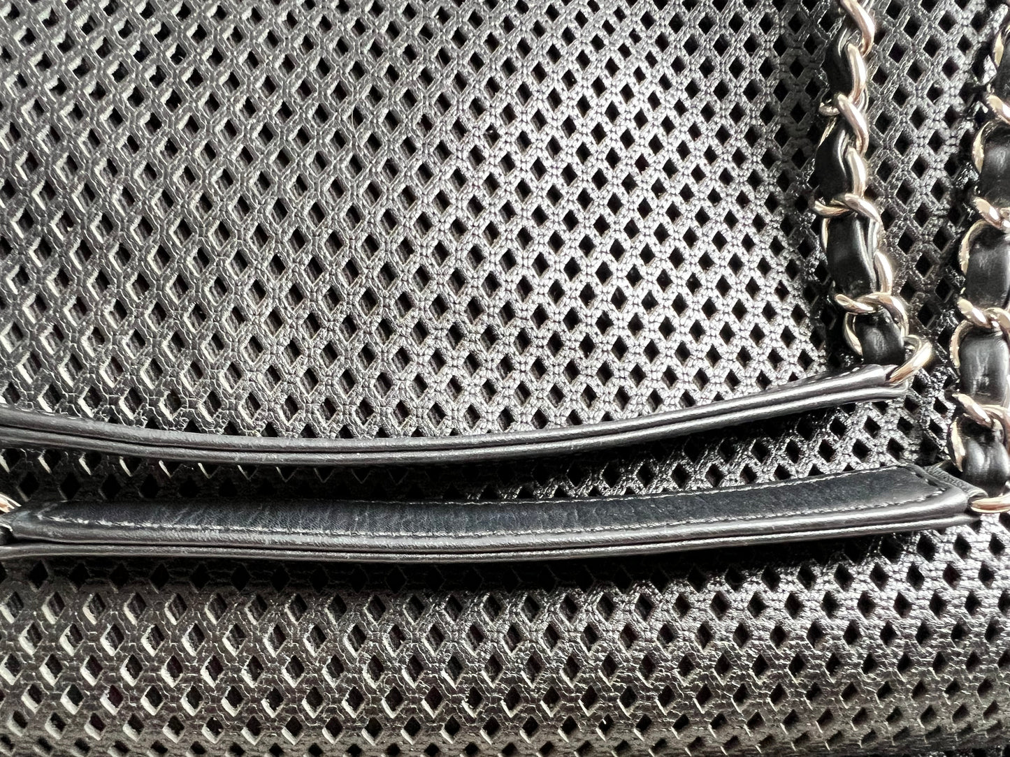 Chanel Black Perforated Up in the Air Tote Retro