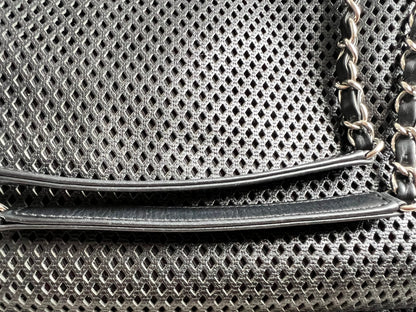 Chanel Black Perforated Up in the Air Tote Retro