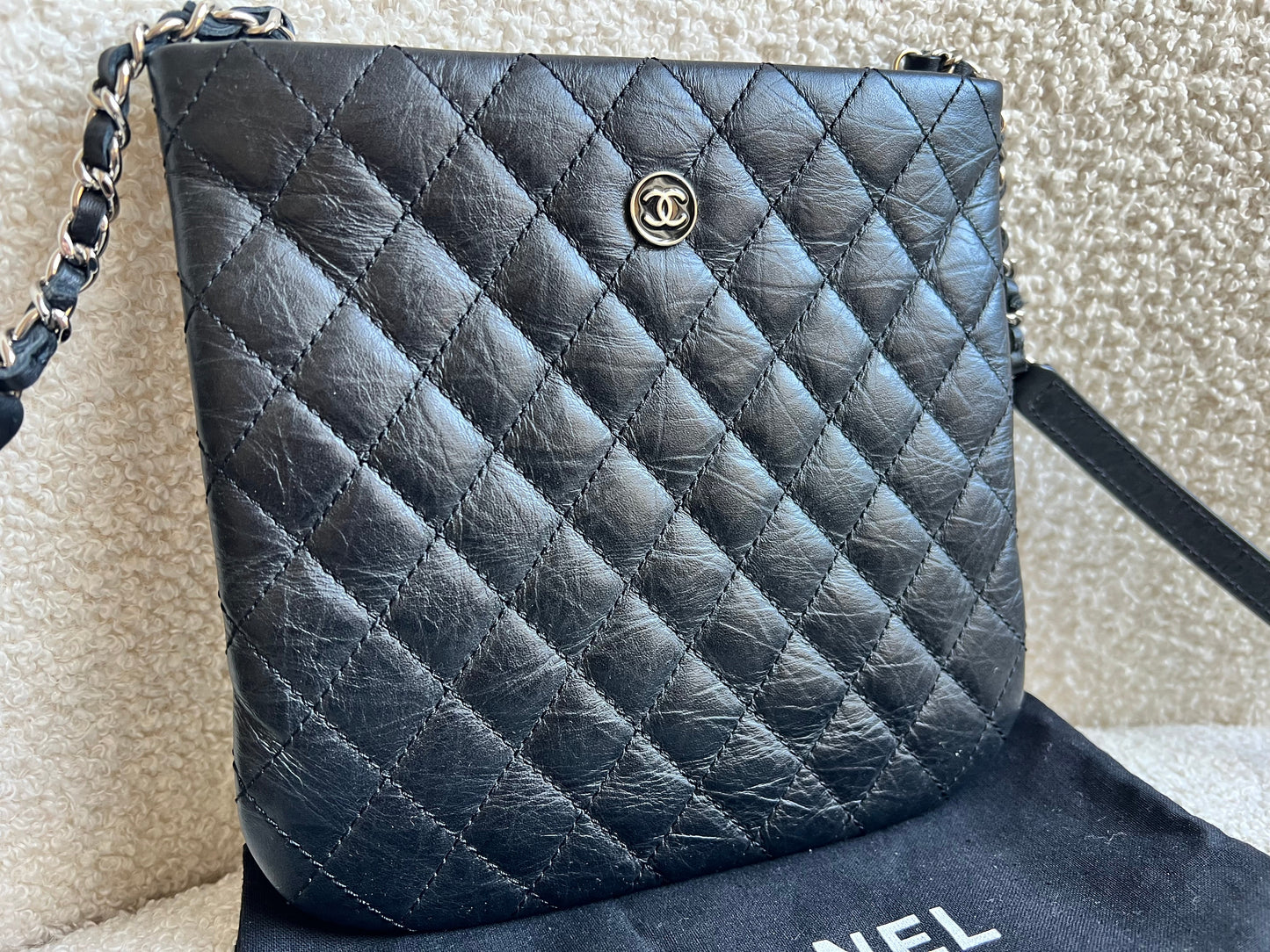 Chanel Black Quilted Messenger Bag