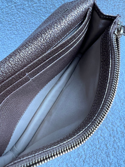 Mulberry Metallic Mushroom Bayswater Clutch (RRP £495)