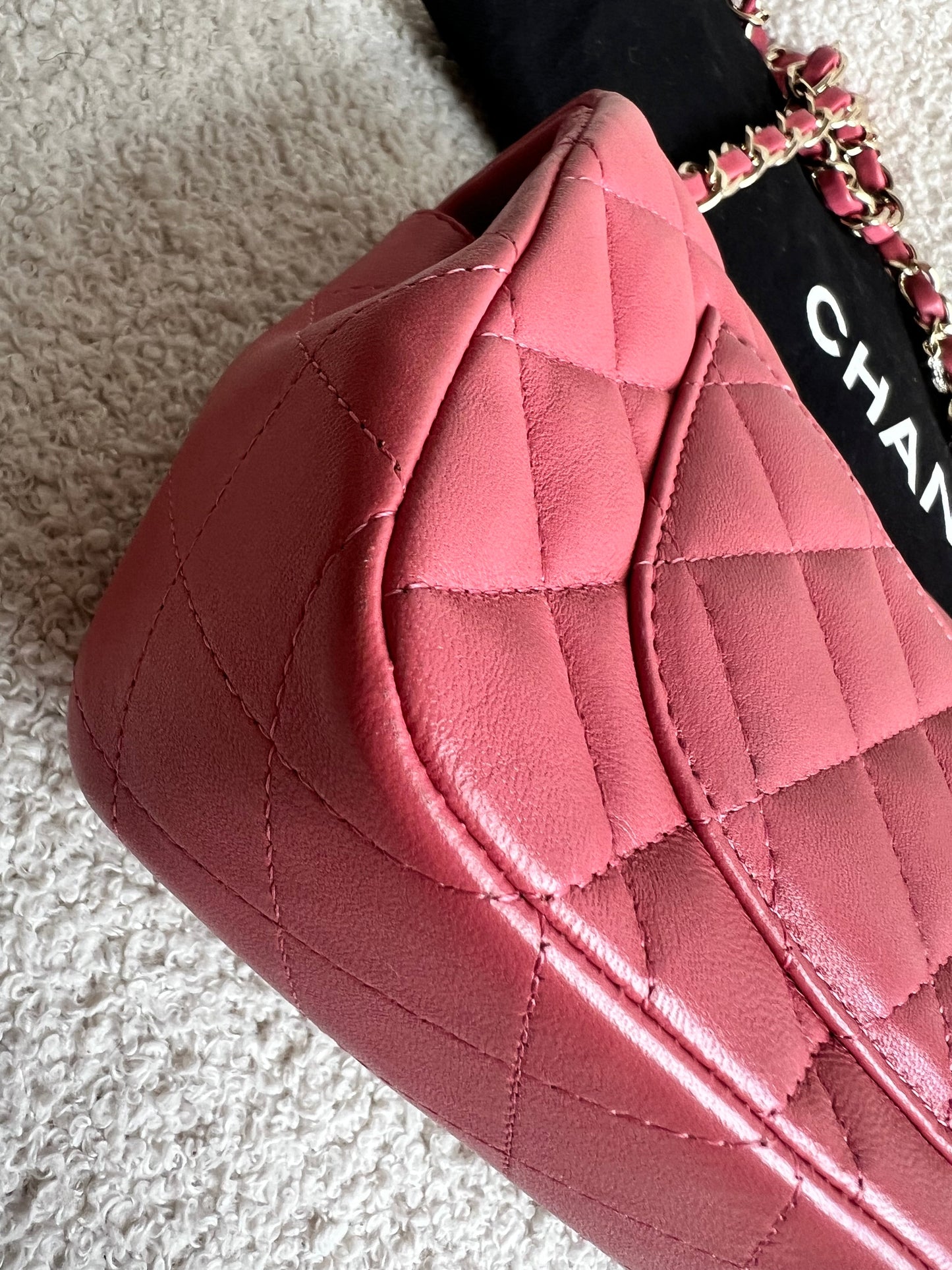 Chanel Mini Rectangular Classic Flap Valentines Day Edition in Pink Lambskin