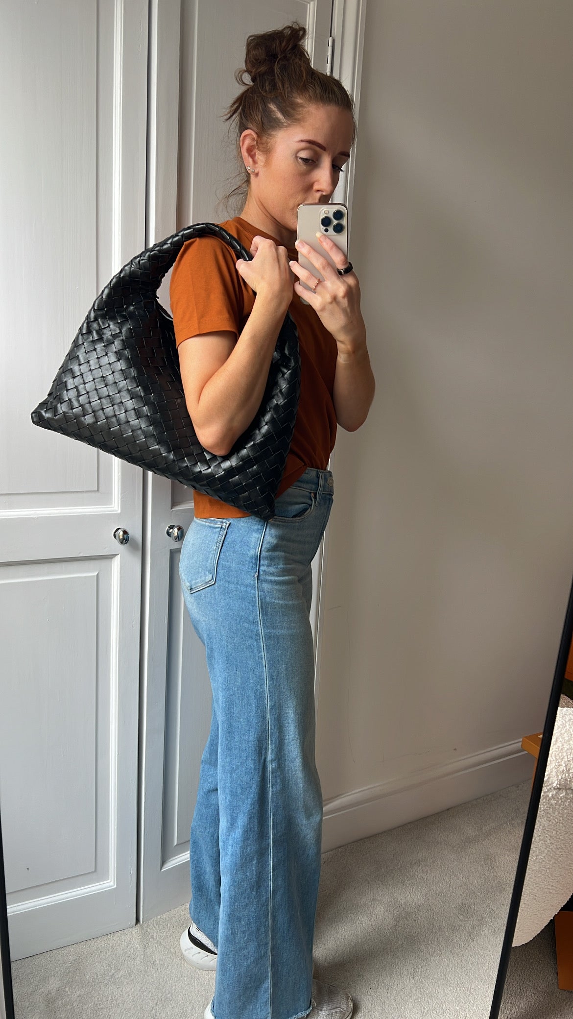 Bottega Veneta Black Small Hop Intraciatto (RRP £3370)