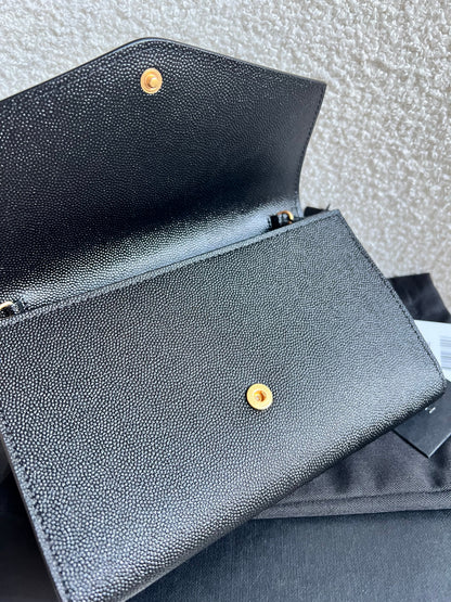 Yves Saint Laurent (YSL) Black Uptown Chain Wallet (RRP £1110)