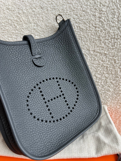 Hermes Evelyne TPM in Grey Clemence Leather with Palladium Hardware