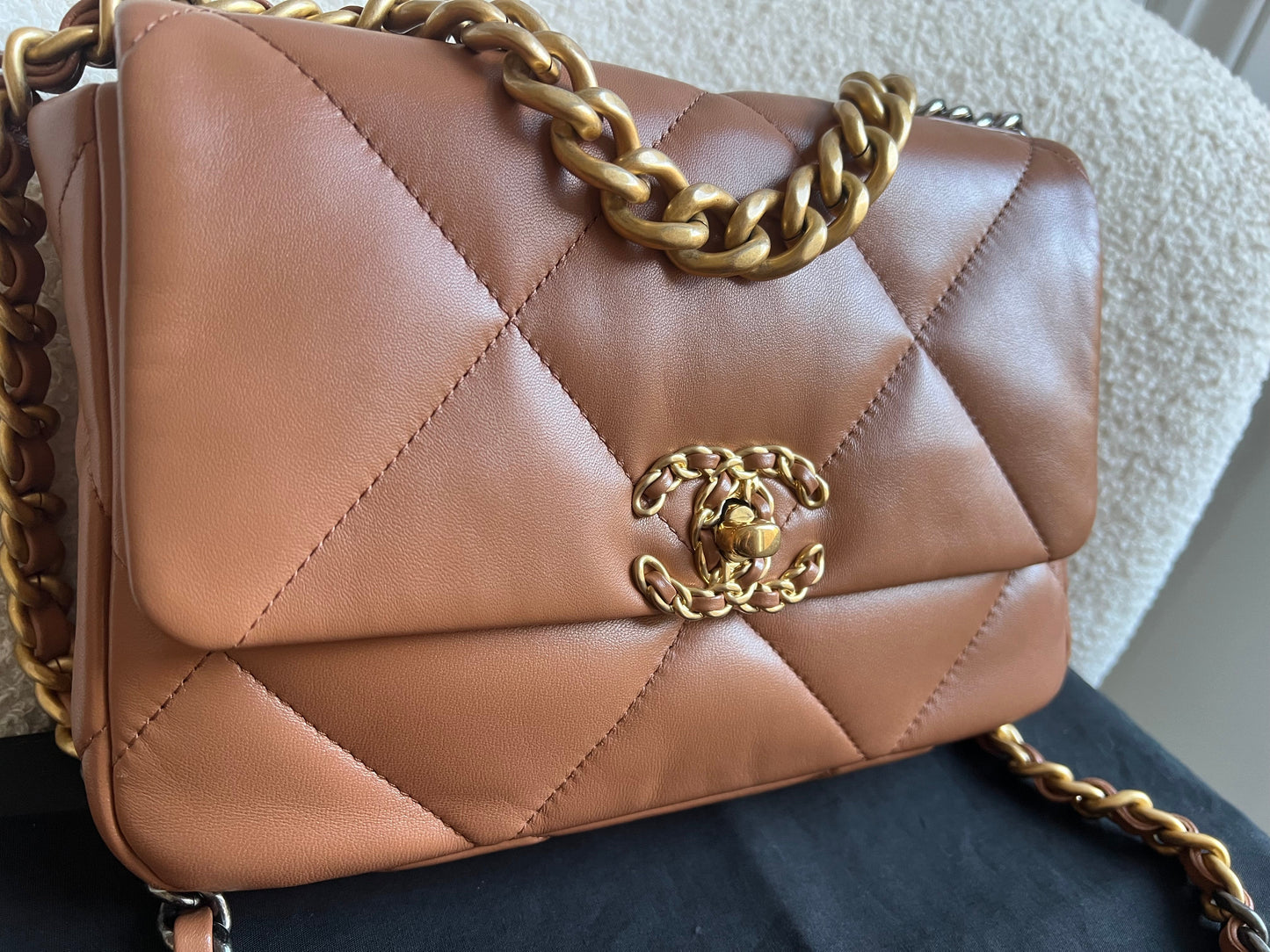 Chanel Small 19 in Caramel Lambskin (RRP £5,590)