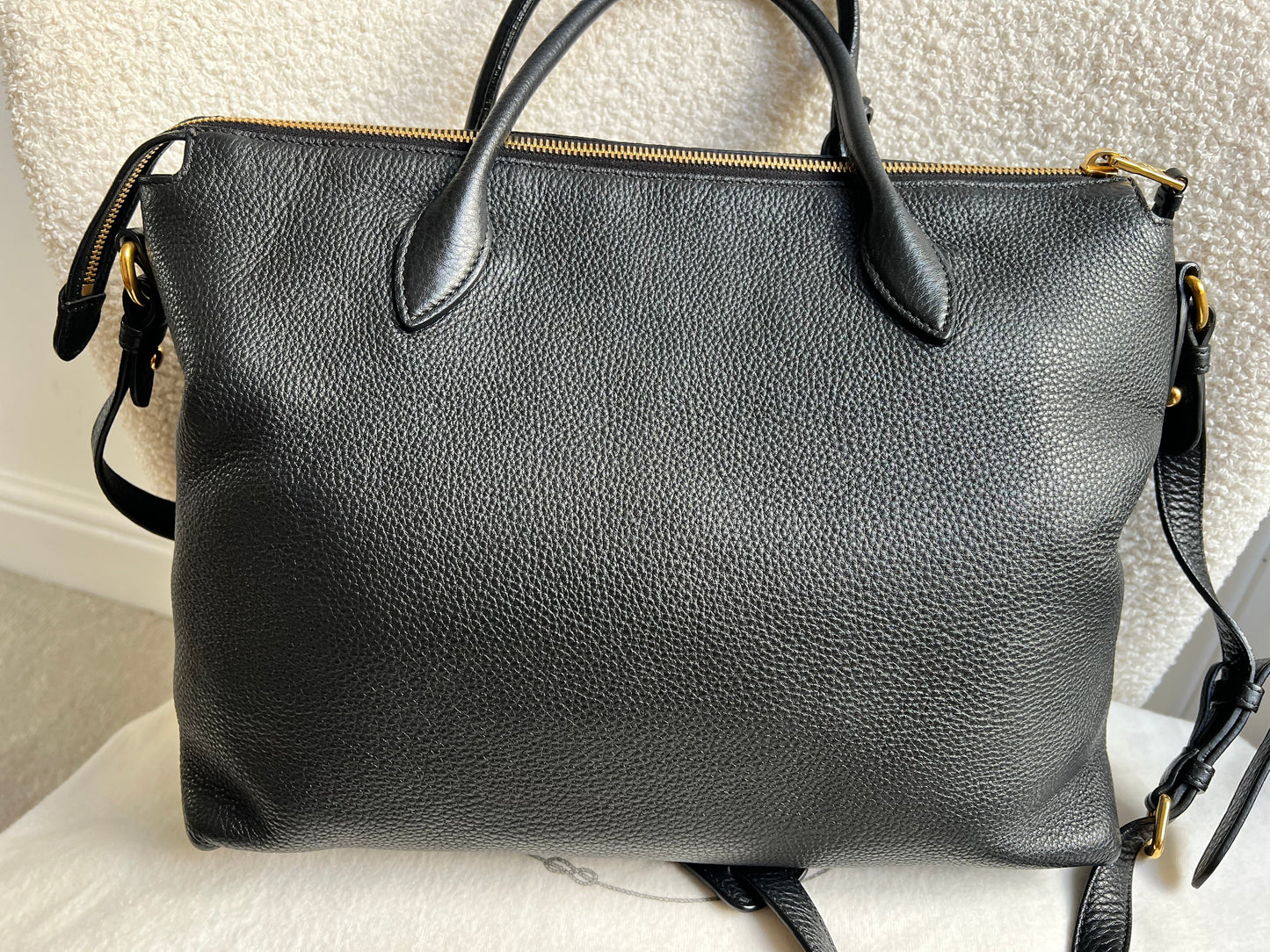 Prada Black Vitello Daino Shoulder Bag
