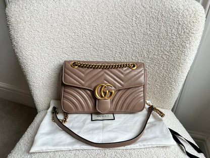 Gucci GG Dusty Pink Marmont Small Shoulder Bag (RRP £2070)