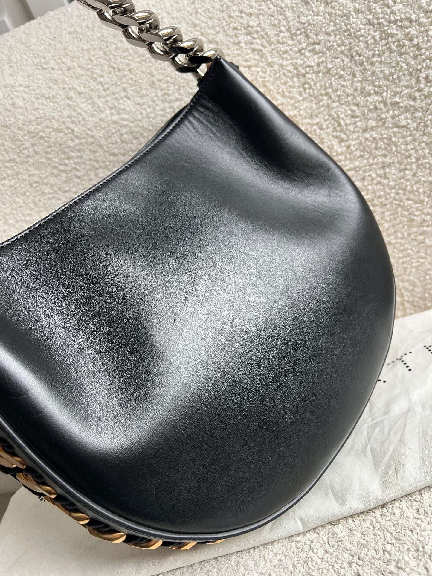 Stella McCartney Frayme Black Faux Leather Bag (RRP £1490)