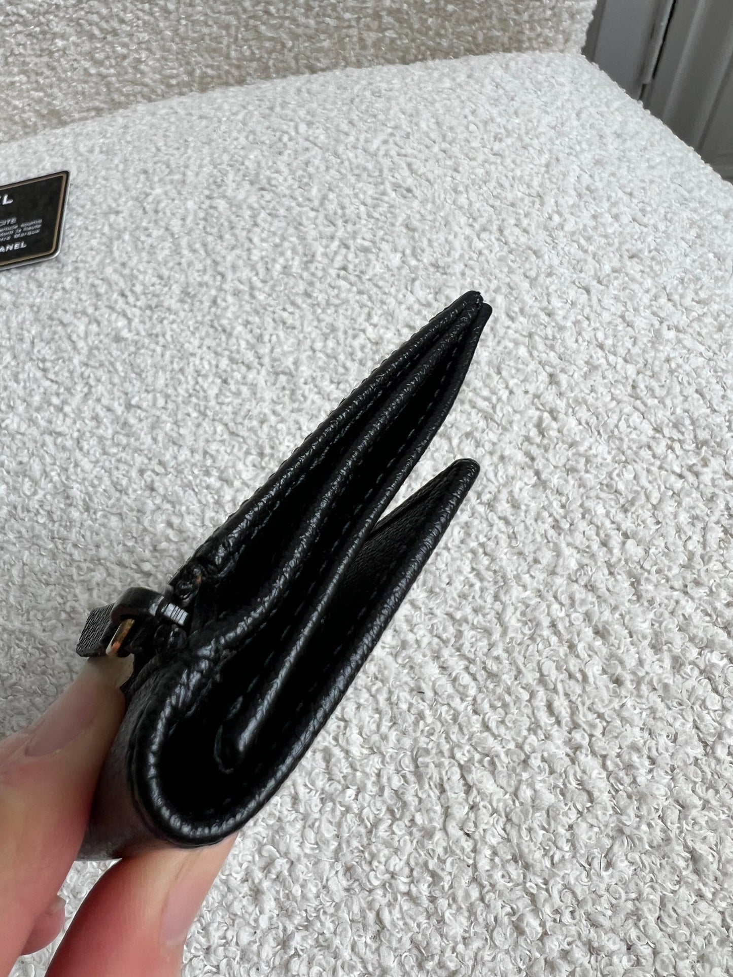 Chanel Black Coco Button Keyring Pouch
