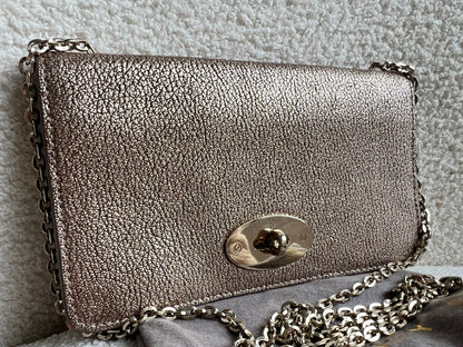 Mulberry Metallic Mushroom Bayswater Clutch (RRP £495)