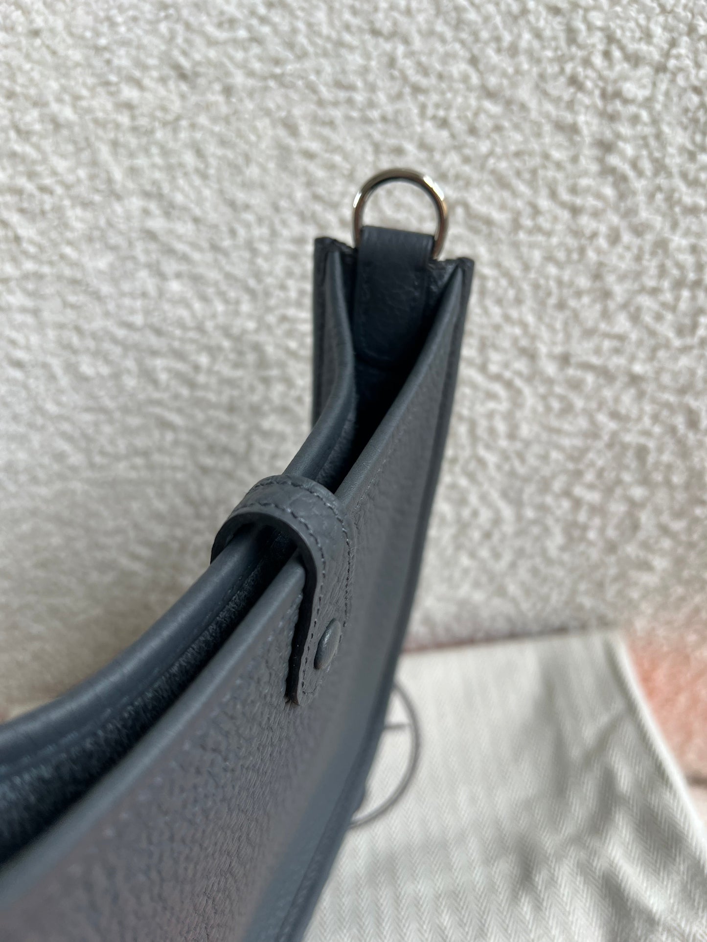 Hermes Evelyne TPM in Grey Clemence Leather with Palladium Hardware