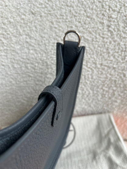 Hermes Evelyne TPM in Grey Clemence Leather with Palladium Hardware