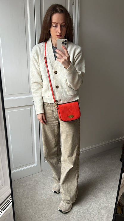 Mulberry Red Croc Small Darley Satchel  (RRP £599)