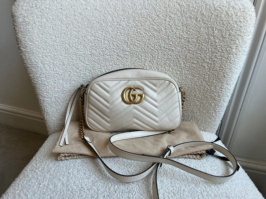 Gucci GG White Marmont Small Shoulder Bag (RRP £1440)