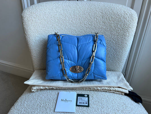 Mulberry Cornflower Blue Softie in Pillow Effect Nappa Leather (RRP £1650)