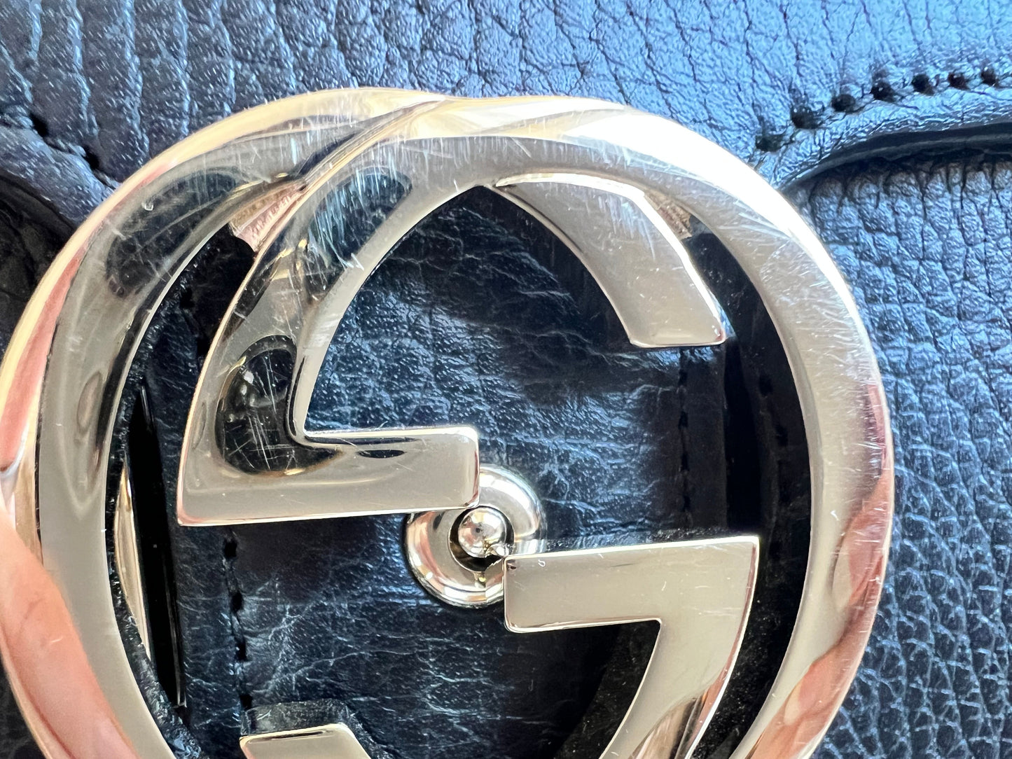 Gucci Interlocking GG Black Small Shoulder Bag