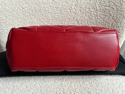 Yves Saint Laurent (YSL) Small Puffer in Red Quilted Lambskin (RRP £2,415)